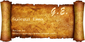 Györgyi Emma névjegykártya